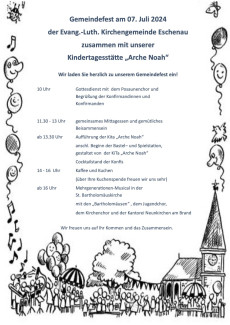 Programm Gemeindefest Eschenau
