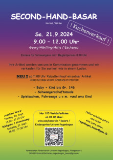 Plakat Basar UR 21. September 9 bis 12 Uhr in Eschenau